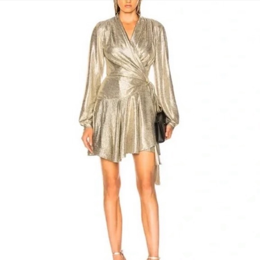 PatBo Cara lamé wrap dress